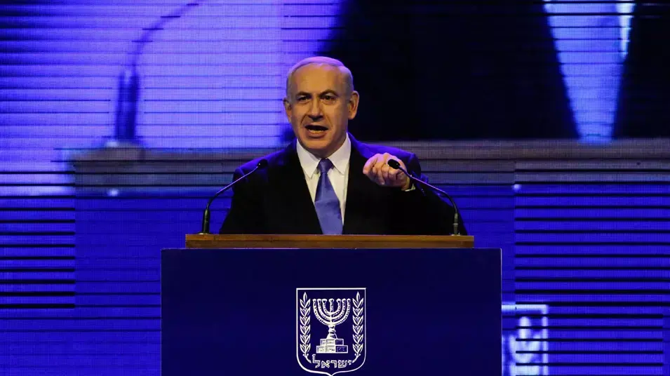 בנימין נתניהו בהשקת קמפיין הליכוד ביתנו בבנייני האומה, דצמבר 2012