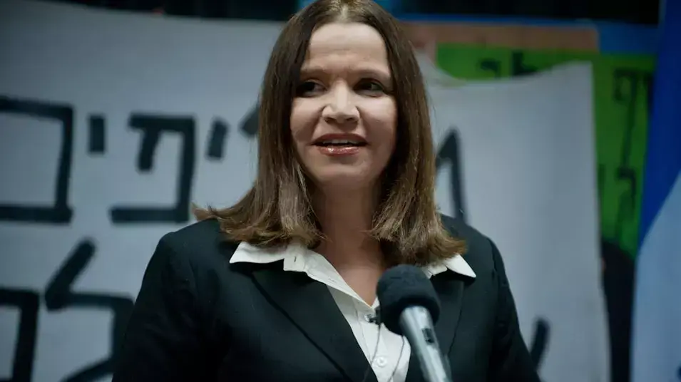 שלי יחימוביץ' במסיבת עיתונאים של מפלגת העבודה, ינואר 2013 שלי יחימוביץ' במסיבת עיתונאים של מפלגת העבודה, ינואר 2013