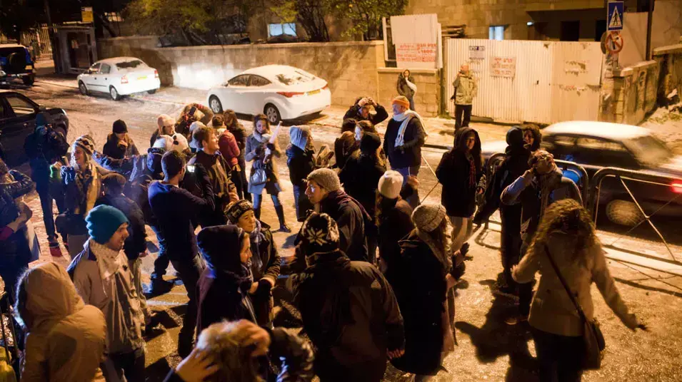 מסיבת רחוב בשלג בירושלים, ינואר 2013 מסיבת רחוב בשלג בירושלים, ינואר 2013