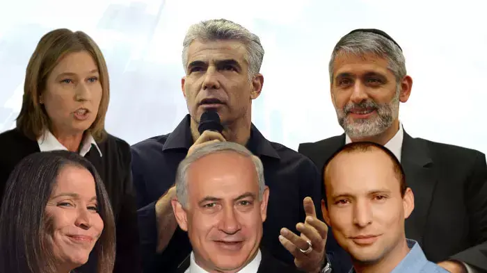 אלי ישי, נפתלי בנט, בנימין נתניהו, יאיר לפיד, שלי יחימוביץ', ציפי לבני