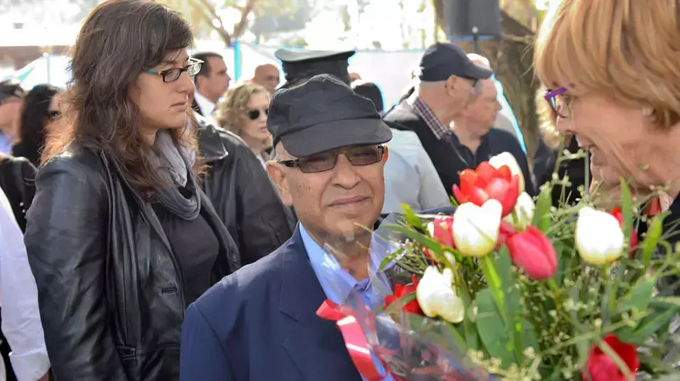 טלי ליפקין שחק ומאיר דגן באזכרה לרמטכ"ל לשעבר אמנון ליפקין-שחק, 18 בינואר 2013