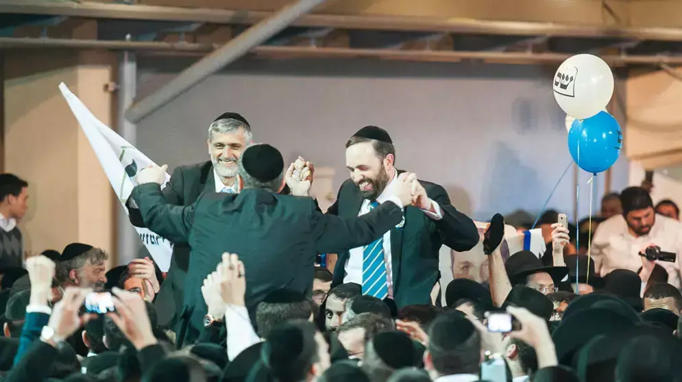 חגיגות במטה ש"ס בעת תוצאות המדגם, ינואר 2013 חגיגות במטה ש"ס בעת תוצאות המדגם, ינואר 2013