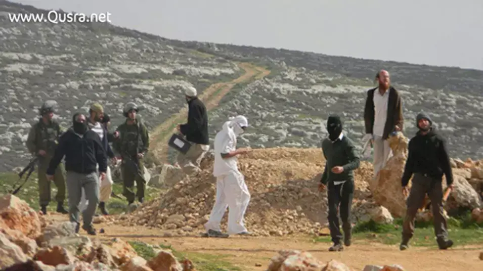 מתנחלים, רעולי פנים וחיילי צה"ל, פברואר 2013