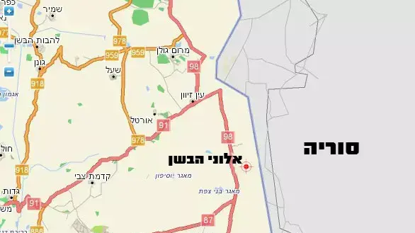 מפה של אלוני הבשן מפה של אלוני הבשן
