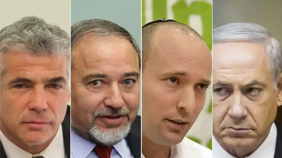 אביגדור ליברמן, בנימין נתניהו, נפתלי בנט, יאיר לפיד