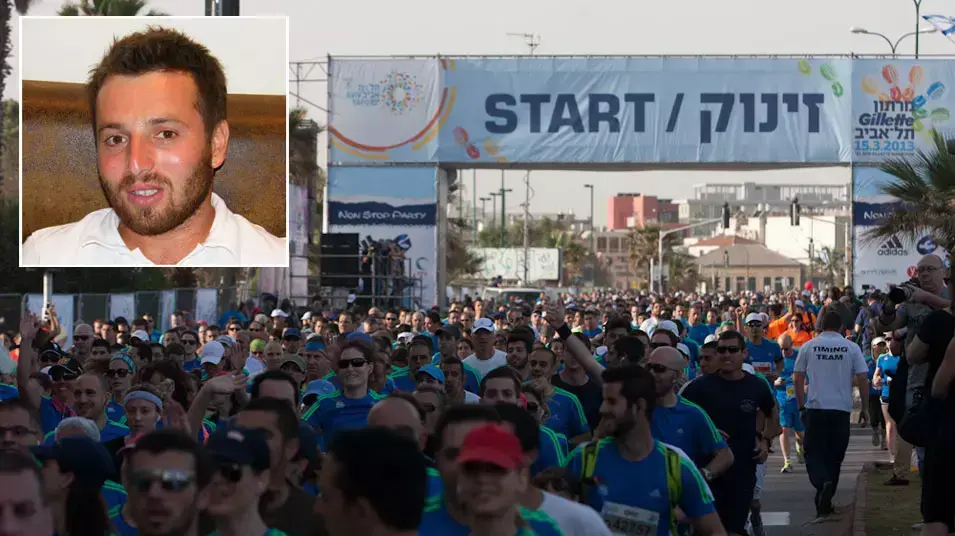 מיכאל מיכאלוביץ במהלך ריצת חצי המרתון, מרץ 2013
