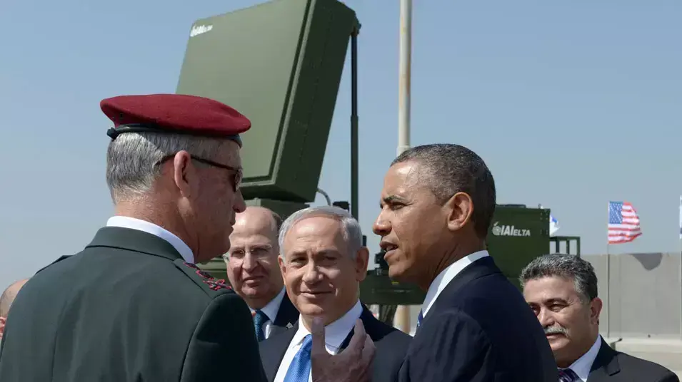 ברק אובמה ובנימין נתניהו בסיור בסוללת כיפת ברזל