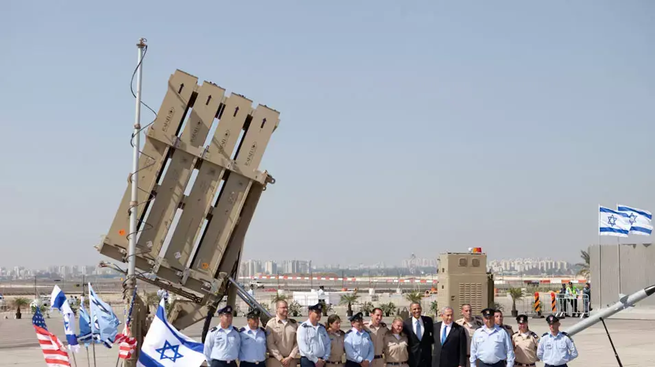 אובמה בביקור בסוללת כיפת ברזל, מרץ 2013