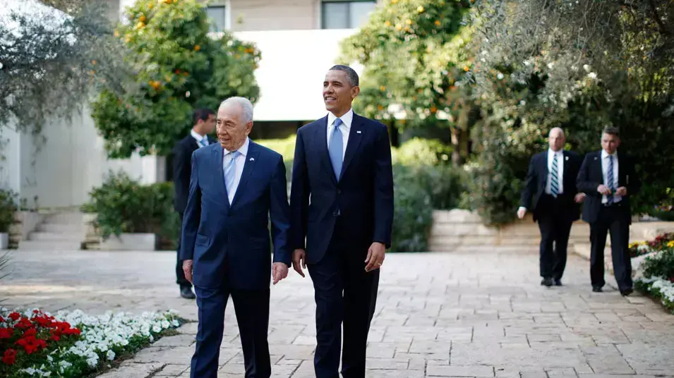 נשיא ארצות הברית, ברק אובמה, ונשיא המדינה, שמעון פרס