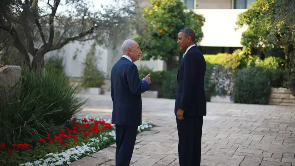 נשיא ארצות הברית ברק אובמה בפגישה עם נשיא המדינה שמעון פרס, מרץ 2013 נשיא ארצות הברית ברק אובמה בפגישה עם נשיא המדינה שמעון פרס, מרץ 2013