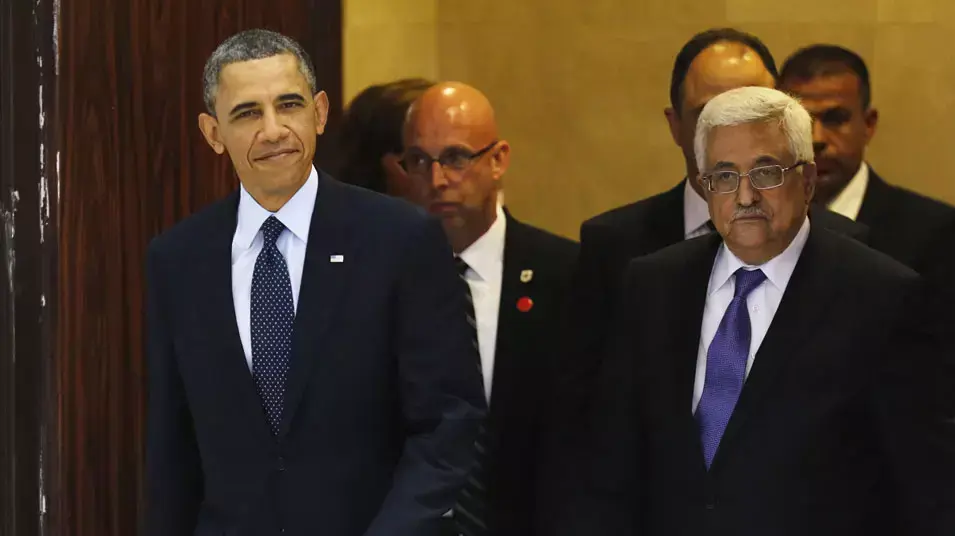 נשיא ארה"ב ברק אובמה ויו"ר הרשות אבו מאזן ממסיבת עיתונאים ברמאללה, מרץ 2013 נשיא ארה"ב ברק אובמה ויו"ר הרשות אבו מאזן ממסיבת עיתונאים ברמאללה, מרץ 2013