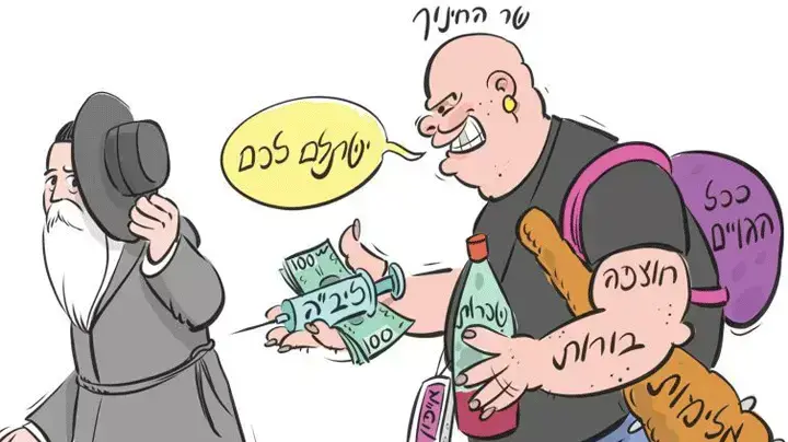 קריקטורה חרדית נגד שי פירון קריקטורה חרדית נגד שי פירון