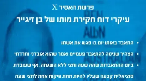 עיקרי דוח חקירת מותו של בן זיגייר עיקרי דוח חקירת מותו של בן זיגייר