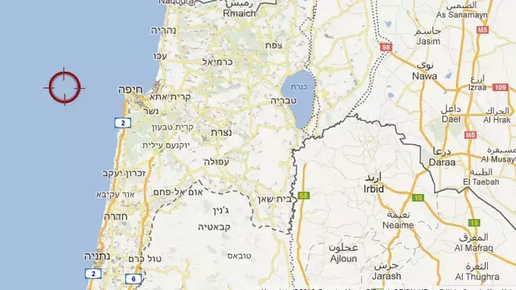 האזור המשוער שבו יורט המזל"ט האזור המשוער שבו יורט המזל"ט