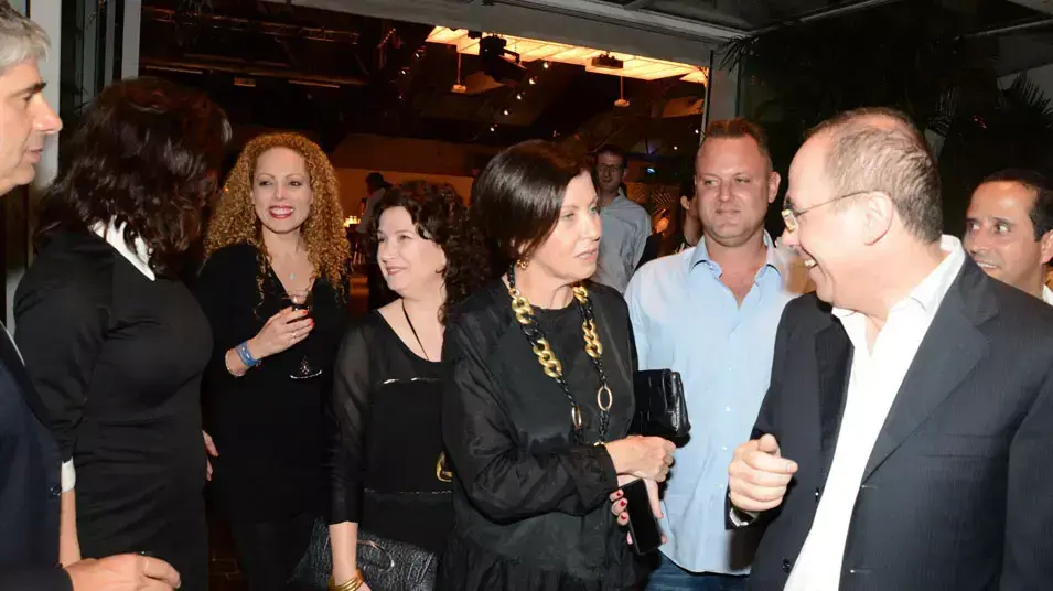 סילבן שלום, זהבה גלאון, ג'ודי ניר מוזס גיא מרוז ואורלי וילנאי בחתונתה של ציפי חוטובלי