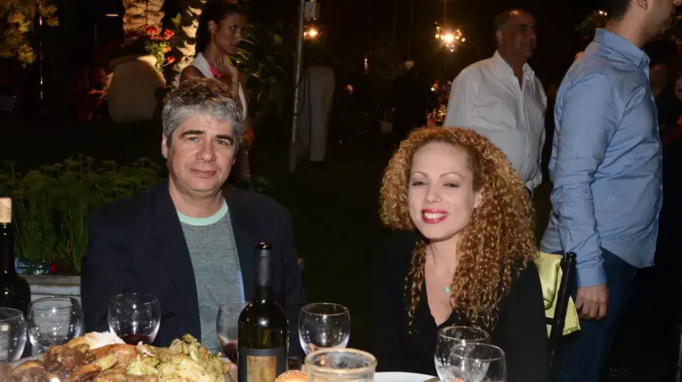 אורלי וילנאי וגיא מרוז בחתונתם של ציפי חוטובלי ואור אלון. מאי 2013