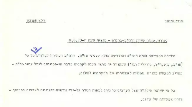 רישום של בין גולדה מאיר לקנצלר גרמניה באדיבות ארכיון המדינה רישום של בין גולדה מאיר לקנצלר גרמניה באדיבות ארכיון המדינה