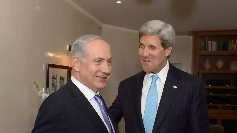 ראש הממשלה בנימין נתניהו ושר החוץ של ארה"ב ג'ון קרי נפגשו בירושלים, יוני 2013