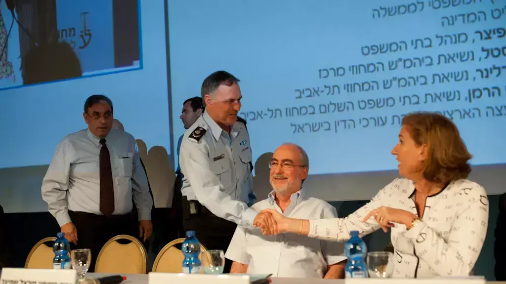 שרת המשפטים ציפי לבני מפכ"ל המשטרה יוחנן דנינו ונשיא ביהמ"ש העליון אשר גרוניס בטקס פתיחת שנת המשפט- ועידת המשפט שרת המשפטים ציפי לבני מפכ"ל המשטרה יוחנן דנינו ונשיא ביהמ"ש העליון אשר גרוניס בטקס פתיחת שנת המשפט- ועידת המשפט