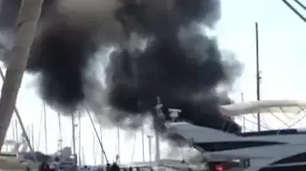 5 פצועים בשריפה ביאכטה במרינה