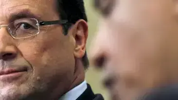 נשיא צרפת פרנסואה הולנד ונשיא ארה"ב ברק אובמה. מאי 2012