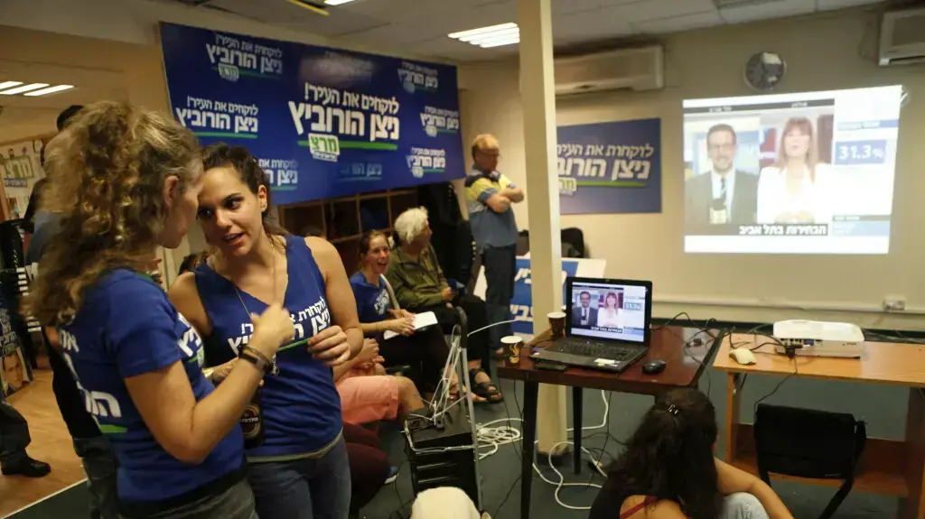 במטה של ניצן הורוביץ ממתינים לתוצאות הבחירות המקומיות בתל אביב, 22 באוקטובר 2013 במטה של ניצן הורוביץ ממתינים לתוצאות הבחירות המקומיות בתל אביב, 22 באוקטובר 2013
