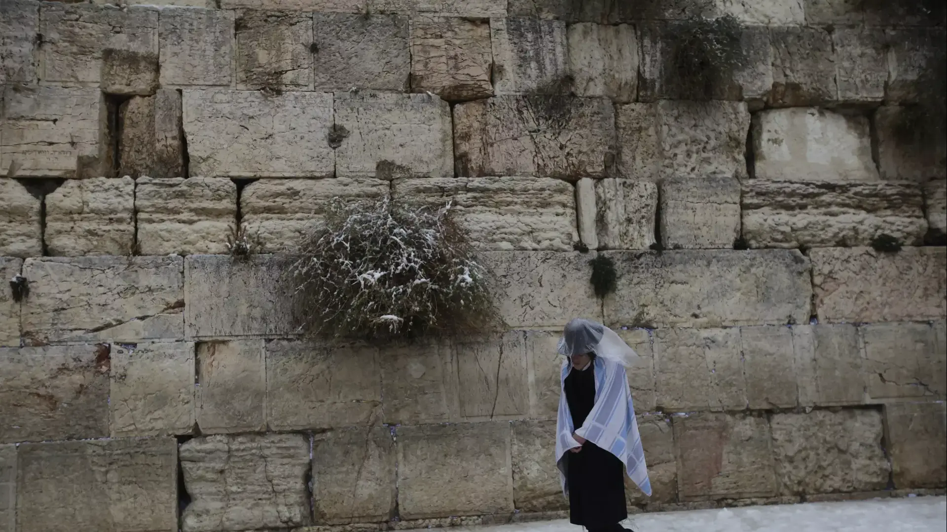 שלג יורד בכותל המערבי בירושלים שלג יורד בכותל המערבי בירושלים