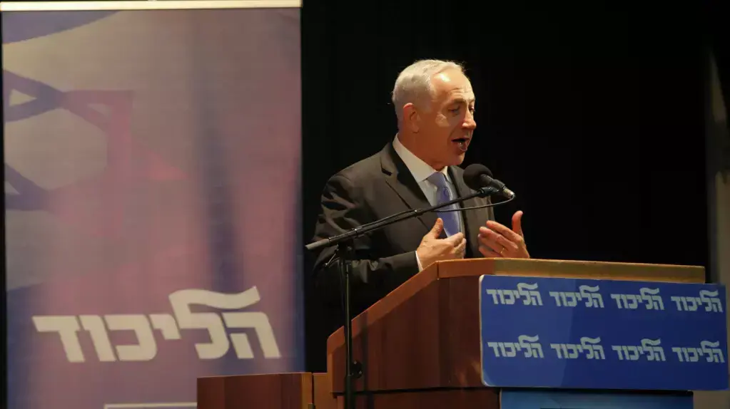 בנימין נתניהו בוועידת הליכוד. גני התערוכה, תל אביב. דצמבר 2013