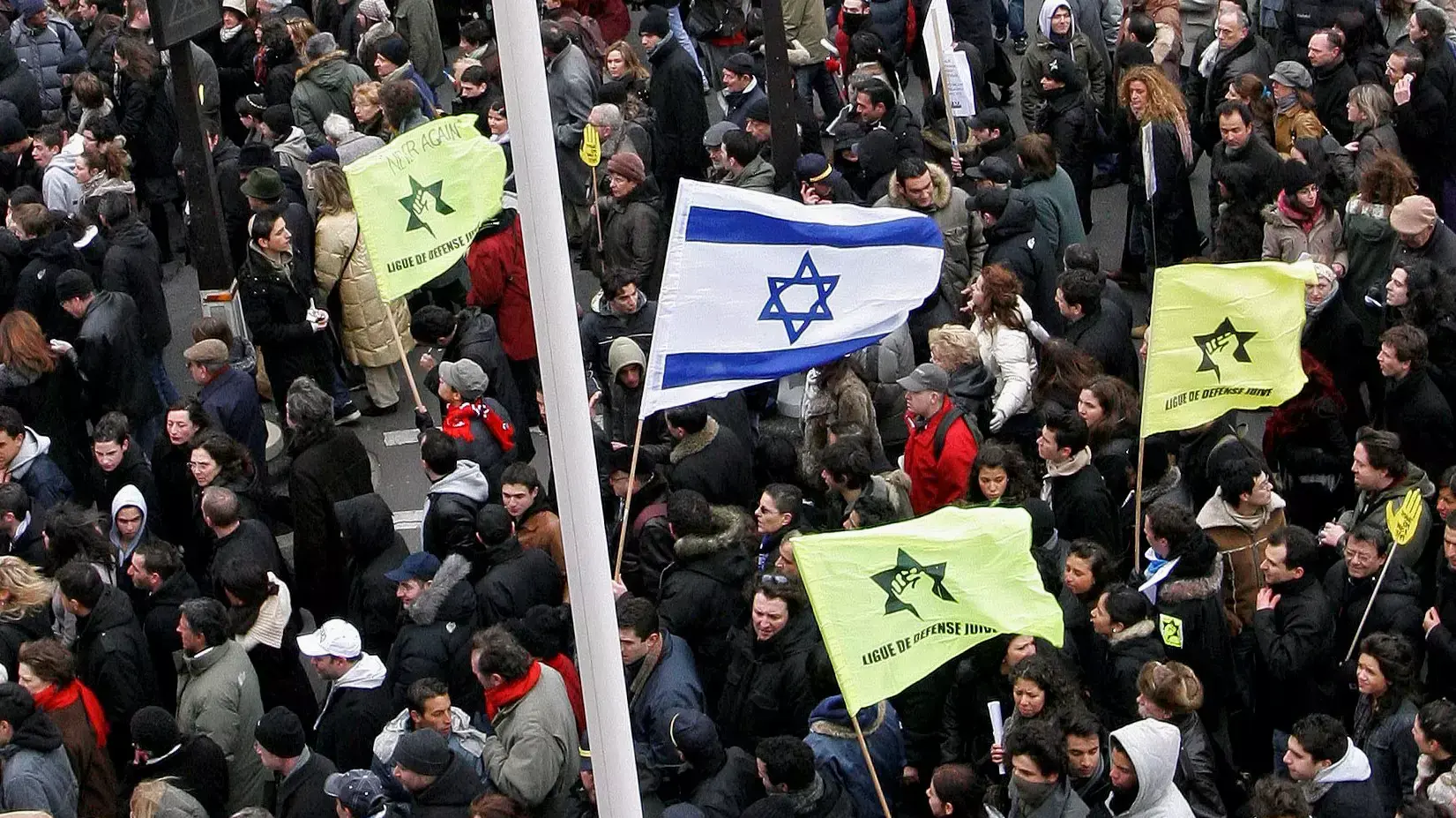 הפגנה של הליגה להגנה יהודית (DJL) של הרב כהנא. פריז, 2006 