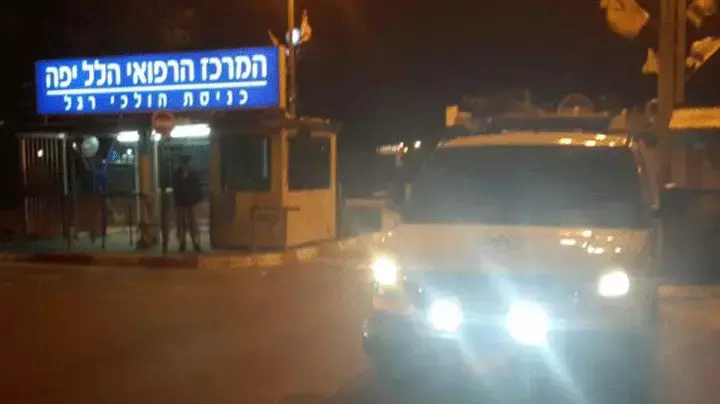 שיירת ראש הממשלה בנימין נתניהו יוצאת מבית החולים הלל יפה בחדרה שיירת ראש הממשלה בנימין נתניהו יוצאת מבית החולים הלל יפה בחדרה