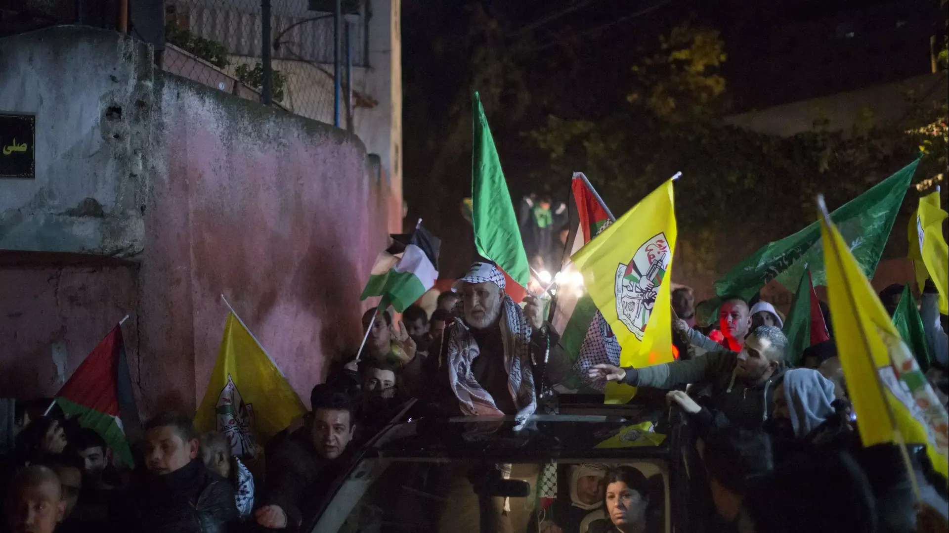 שחרור אסירים פלסטינים במחנה הפליטים שועפט, 31 בדצמבר 2013