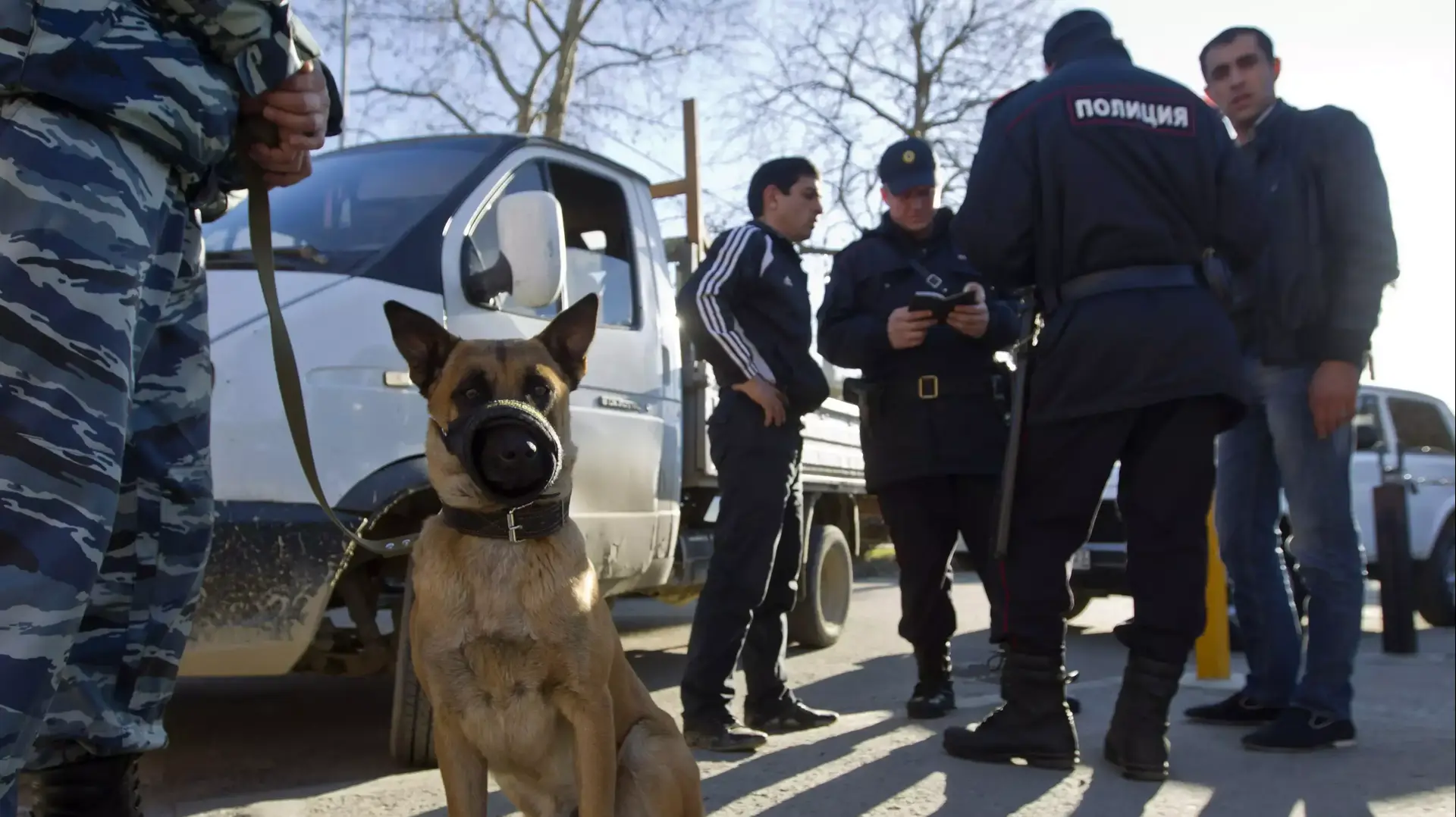 שוטרים מאבטחים את רחובות העיר סוצ'י. 30 בדצמבר 2013 שוטרים מאבטחים את רחובות העיר סוצ'י. 30 בדצמבר 2013