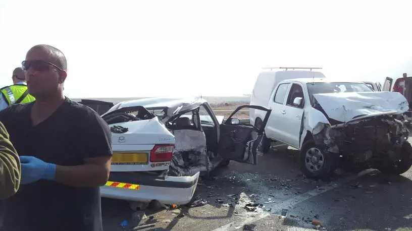 תאונת דרכים בצומת לידו לכיוון ים המלח. דצמבר 2013 תאונת דרכים בצומת לידו לכיוון ים המלח. דצמבר 2013
