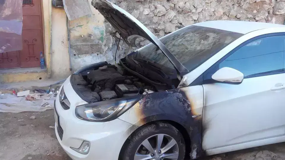 הצתת מכוניות וכתובות נאצה בכפר מאדמה בגדה המערבית הצתת מכוניות וכתובות נאצה בכפר מאדמה בגדה המערבית