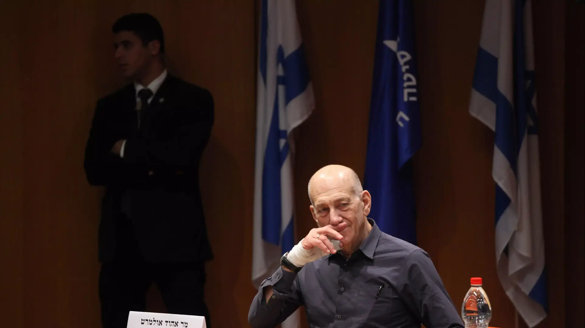 אהוד אולמרט באוניברסיטה העברית בהר הצופים, ינואר 2014 אהוד אולמרט באוניברסיטה העברית בהר הצופים, ינואר 2014