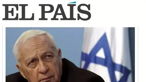 אתר אל פאיס מדווח על מותו של אריאל שרון. ינואר 2014 אתר אל פאיס מדווח על מותו של אריאל שרון. ינואר 2014