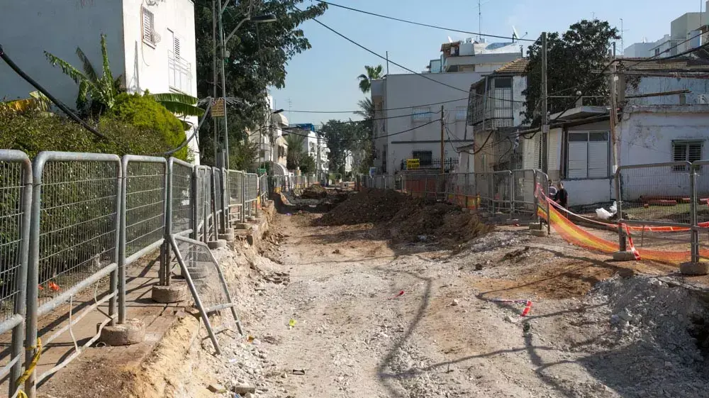 אתר הבנייה בו אירעה תאונת הטרקטור. ינואר 2014