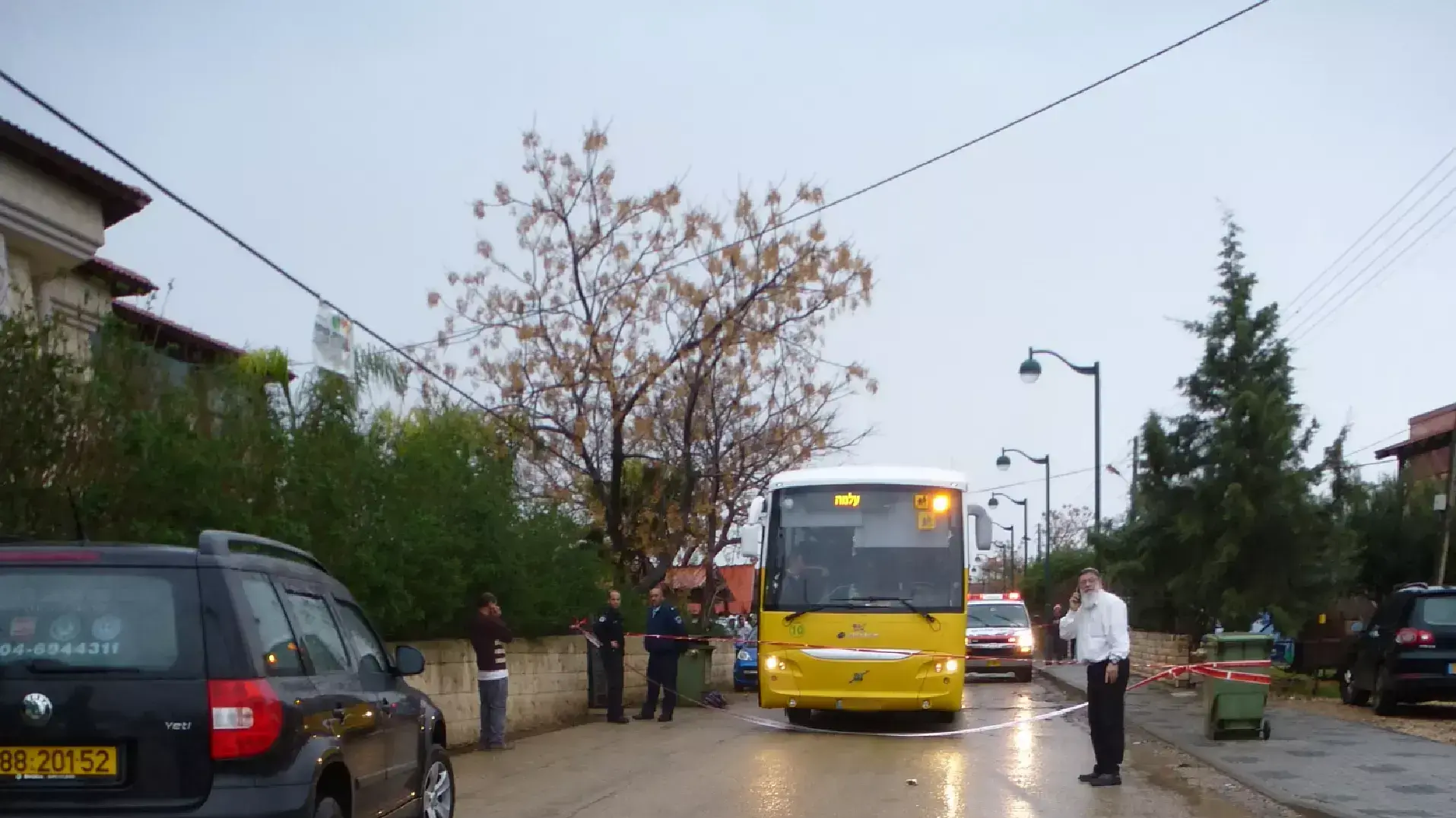 תאונת דרכים במושב עלמה בגליל העליון, בה ילדה בת 9 נדרסה למוות מאוטובוס, מרץ 2014