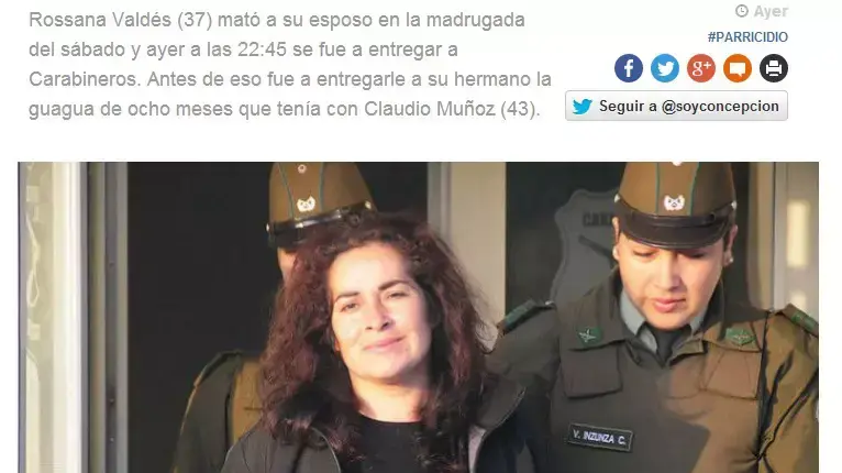 רוקסנה ואלדס תושבת צ'ילה שרצחה את בעלה קרלוס ובישלה את גופתו. אפריל 2014 רוקסנה ואלדס תושבת צ'ילה שרצחה את בעלה קרלוס ובישלה את גופתו. אפריל 2014