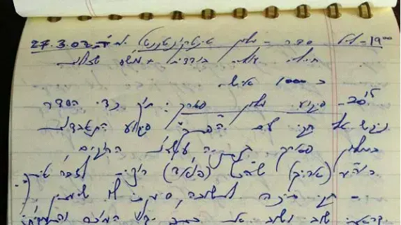 קטע מיומנו של שאול מופז על הפיגוע במלון פארק, מרץ 2002 קטע מיומנו של שאול מופז על הפיגוע במלון פארק, מרץ 2002
