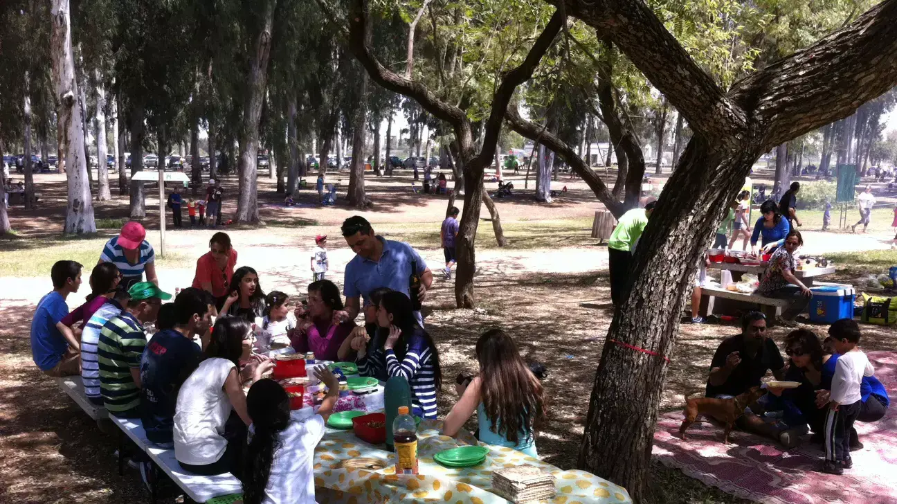 מטיילים בגן הלאומי ירקון. אפריל 2014 מטיילים בגן הלאומי ירקון. אפריל 2014