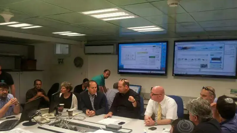 ראש עיריית ירושלים ניר ברקת בחמ"ל משותף עם אנשי חברת הגיחון. ראש עיריית ירושלים ניר ברקת בחמ"ל משותף עם אנשי חברת הגיחון.