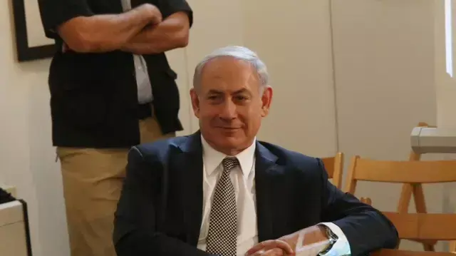 הצהרה של בנימין נתניהו לרגל יום העצמאות ב בית דיזינגוף, תל אביב. מאי 2014
