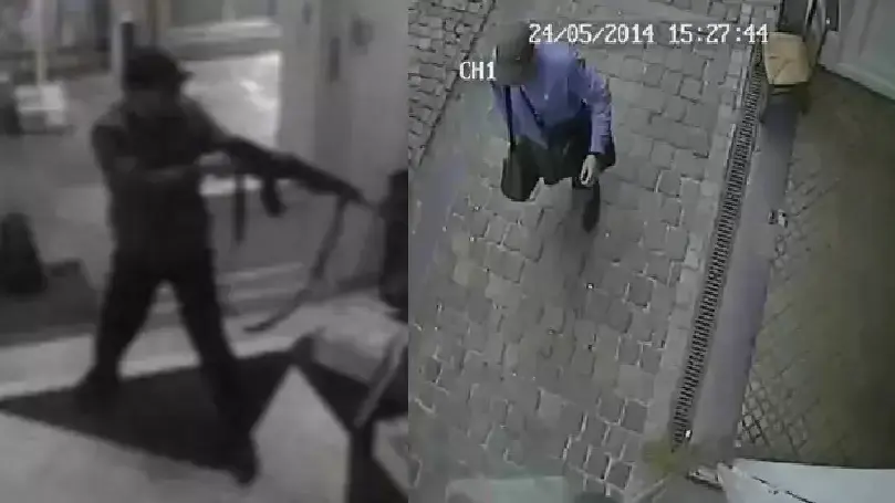 תצלום אבטחה של החשוד בירי בפתח המוזיאון היהודי  בריסל, בלגיה, 24 במאי 2014