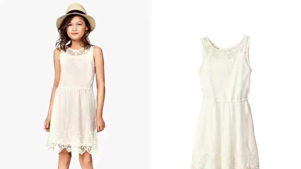 שמלה לבנה של רשת H&M שמלה לבנה של רשת H&M
