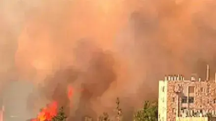 שריפה משתוללת בעין כרם, ירושלים שריפה משתוללת בעין כרם, ירושלים
