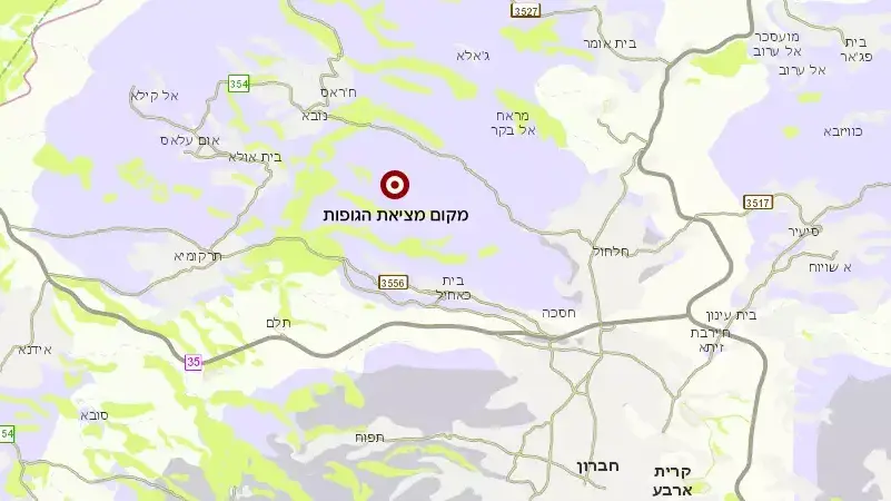 מקום מציאת גופות שלושת הנערים החטופים, יוני 2014 מקום מציאת גופות שלושת הנערים החטופים, יוני 2014