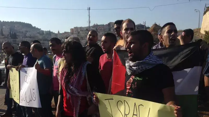 הפגנה בוואדי ערה נגד מדיניות ישראל כלפי הפלסטינים הפגנה בוואדי ערה נגד מדיניות ישראל כלפי הפלסטינים