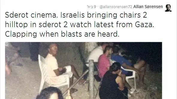 ציוץ בחשבון הטוויטר של העיתנואי הדני אלן סורנסון