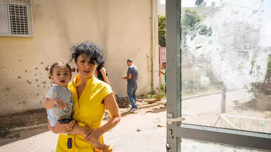 נפילת רקטה בשדרות. יולי 2014